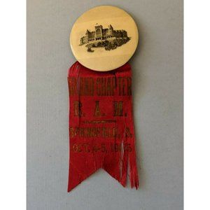 1905 Royal Arch Masonic R.A.M. Pinback w/ Ribbon MO Missouri Convention Rare!